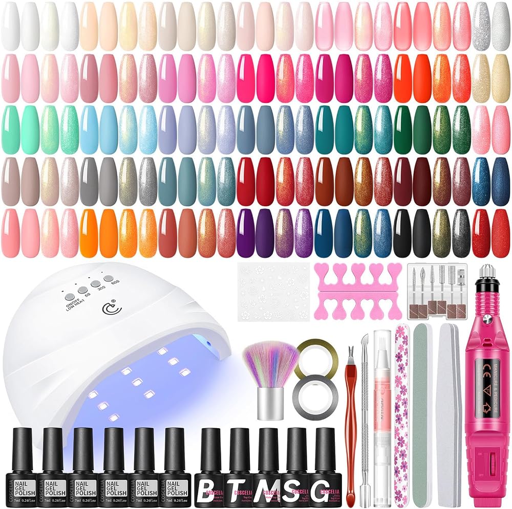 Kit Completo Uñas Gel UV con lámpara y esmaltes